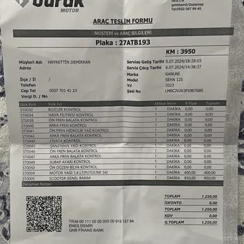 eKuralkan Seha 125 CC Sorunum