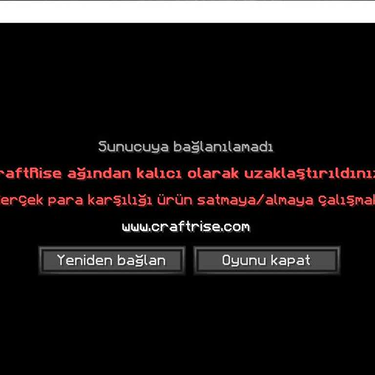 CraftRise Sebepsiz Kalıcı Ban