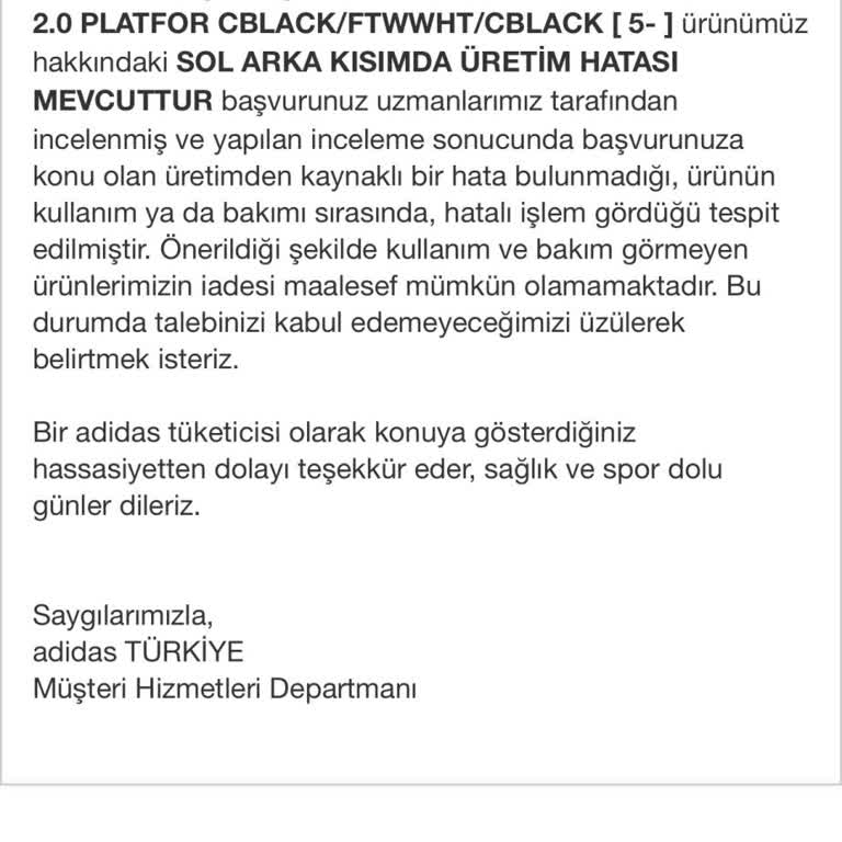 Adidas'ın 3 Aydır İadesini Yapamadığı Ayakkabı