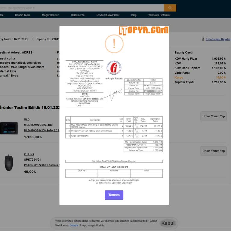 İtopya Bilgisayar İtopya Sattığı Ürüne Sahip Çıkmıyor