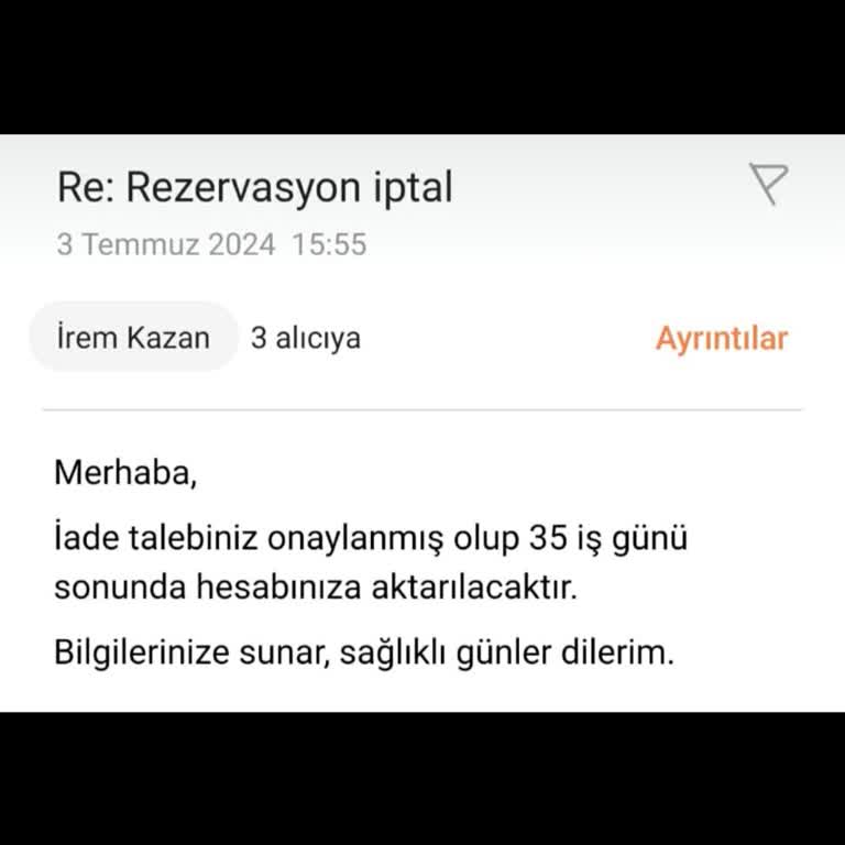 Narven Rezervasyon İptal Para İadesi