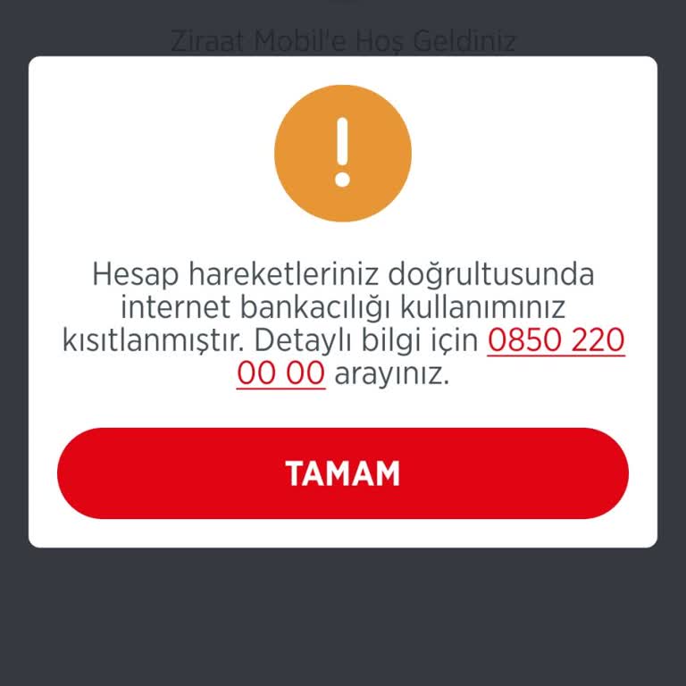 Ziraat Bankası Hesap Hareketleriniz Doğrultusunda İnternet Bankacılığı Kısıtlaması