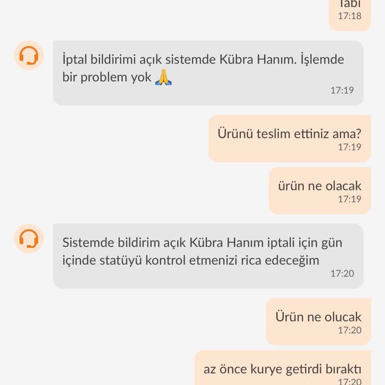 Trendyol GO Siparişin İptal Edilmemesi