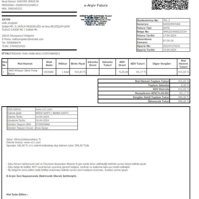 N11 Narpump Whisper Ultra Sessiz Damacana Pompası