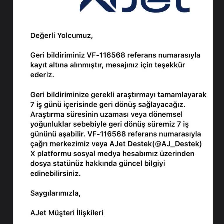 Ajet Rötar Nedeniyle Bir Sonraki Uçuşumu Kaçırdım.