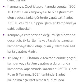 Opet Chippin Yakıt Puan Kampanyası