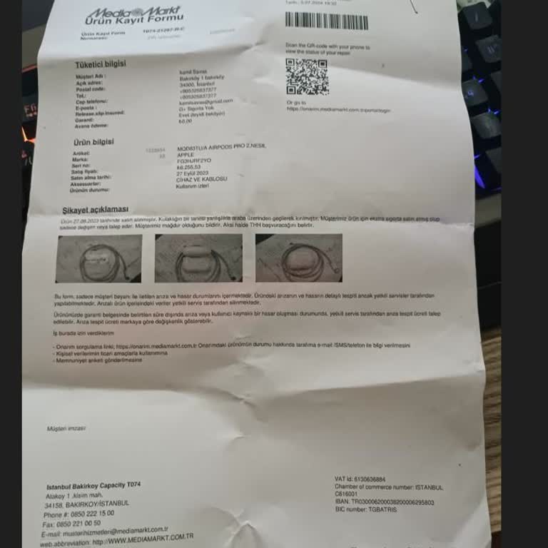 Apple Media Markt Airpods 2. Nesil Ekstra Sigorta Tescil Mağduriyeti