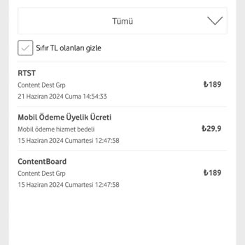 Vodafone İzinsiz Mobil Ödeme