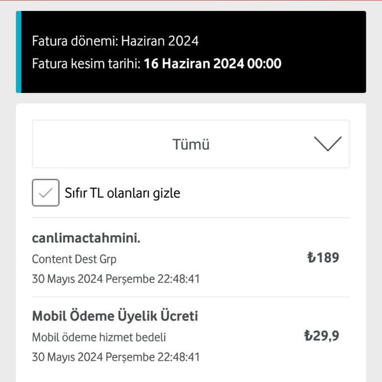 Vodafone Canlımaçtahmini.com, Onayım Olmadan Yapılan Abonelik Hk