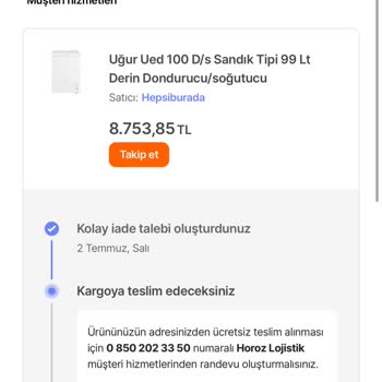 Horoz Lojistik 7 Gündür İade Kargomu Almıyor!