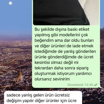 Hera Moda Yanlış Gönderilen Ve Etiketsiz Ürün