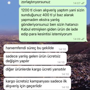 Hera Moda Yanlış Gönderilen Ve Etiketsiz Ürün