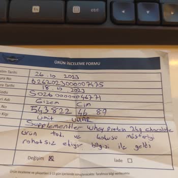 Supplementler Ürün Değişimi Yapılmadı