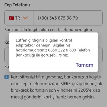 ING Cep Mobil Teknik Hata Sorunu
