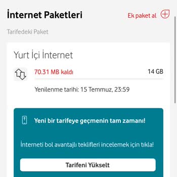 Vodafone Red30 GB Tarife Yanlışlığı