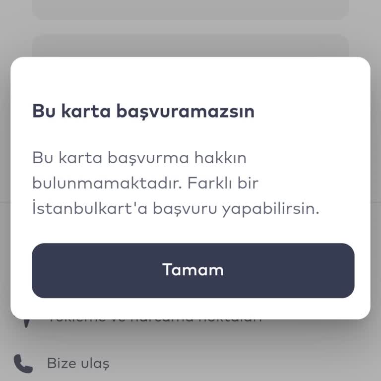 BELBİM (İstanbulkart) Anne Kartına Başvuru Yapamıyorum