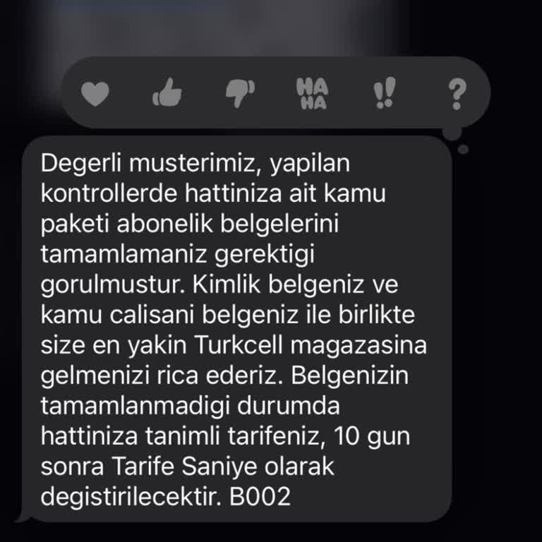 Turkcell Eksik Evrak Sorunu