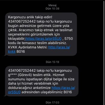 Aras Kargo Çorlu Şubesi Teslimat Sorunu