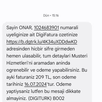 Digiturk Üyeliği Ve Fatura Sorunu
