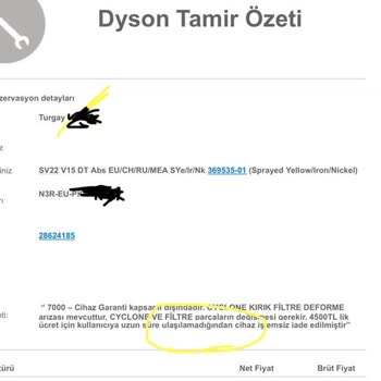 Dyson V15 Şarjlı Süpürge Tamirini Yapmamak İçin Servisin Saçmalıkları.