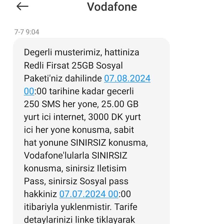 Vodafone Son Faturamın İptal Edilmemesi