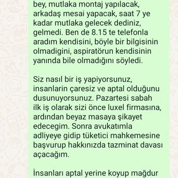 Luxell Yetkili Servis Montaj Ve Tamir Şikayeti