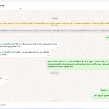 Voltaparca.com Alışverişimdeki Muhatap Bulamama Problemi