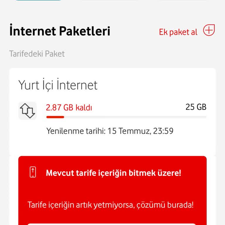 Vodafone Red'li 25 GB Ultra
