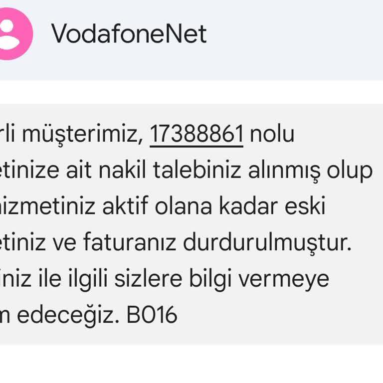 Vodafone Net Nakil Talebimi Gerçekleştirmedi (10. İş Günü Bitti)