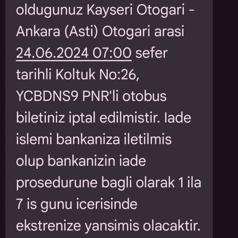 Metro Turizm Para İademi Ödemedi