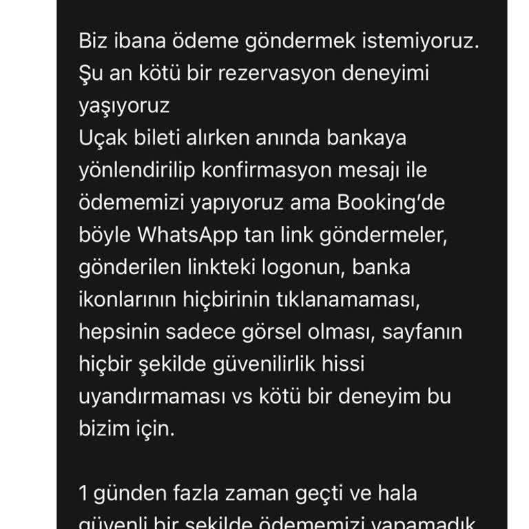 Booking.com Ödeme Satıcının Gönderdiği Güvenilir Görünmeyen Linkle