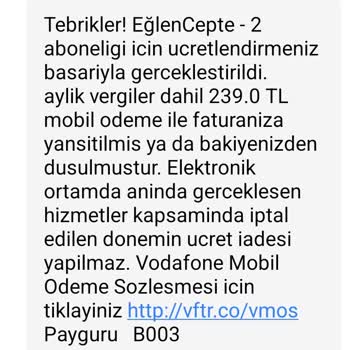 Vodafone Pay Şirketinin Talebim Olmadığı Halde 3 Adet Servise Üye Yap