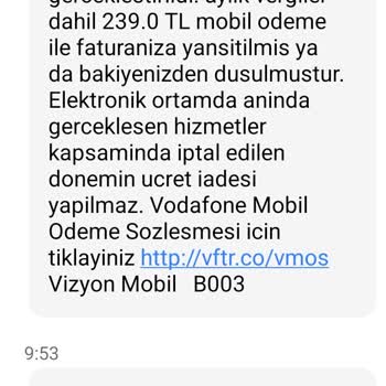 Vodafone Pay Şirketinin Talebim Olmadığı Halde 3 Adet Servise Üye Yap