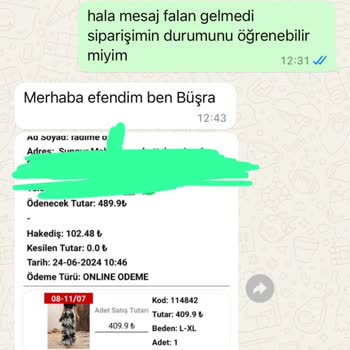 Maya Modaevinden Sipariş Gecikmesi Ve İade Talebi