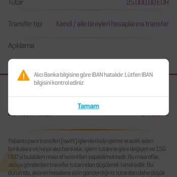 Hayat Finans Her Seferinde IBAN Hatalı Uyarısı...