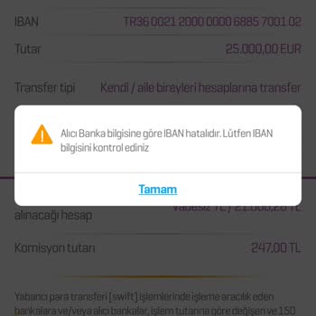 Hayat Finans Her Seferinde IBAN Hatalı Uyarısı...