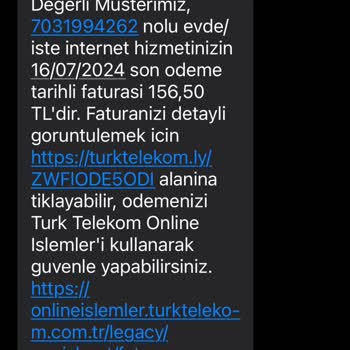 Türk Telekom Verilmeyen Hizmetten Faturalandırma Yapması