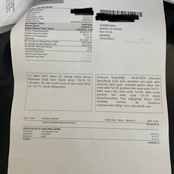 DENİZBANK'IN İptal Olunan Alışverişten Faiz Alması