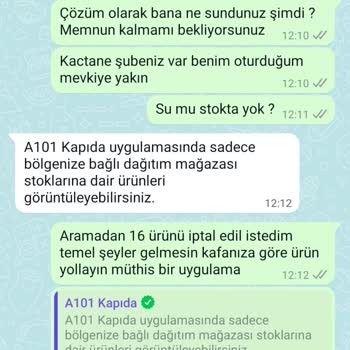 A101 Kapıda Uygulamasının Kafalarına Göre Ürün İptali Ve Değişikliği.