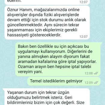 A101 Kapıda Uygulamasının Kafalarına Göre Ürün İptali Ve Değişikliği.