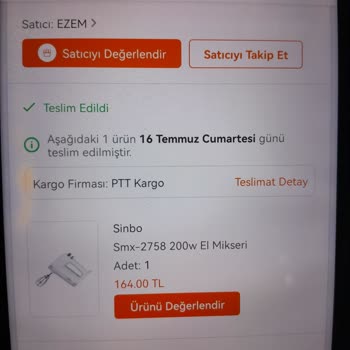 Sinbo El Mikseri Uçları Paslandı