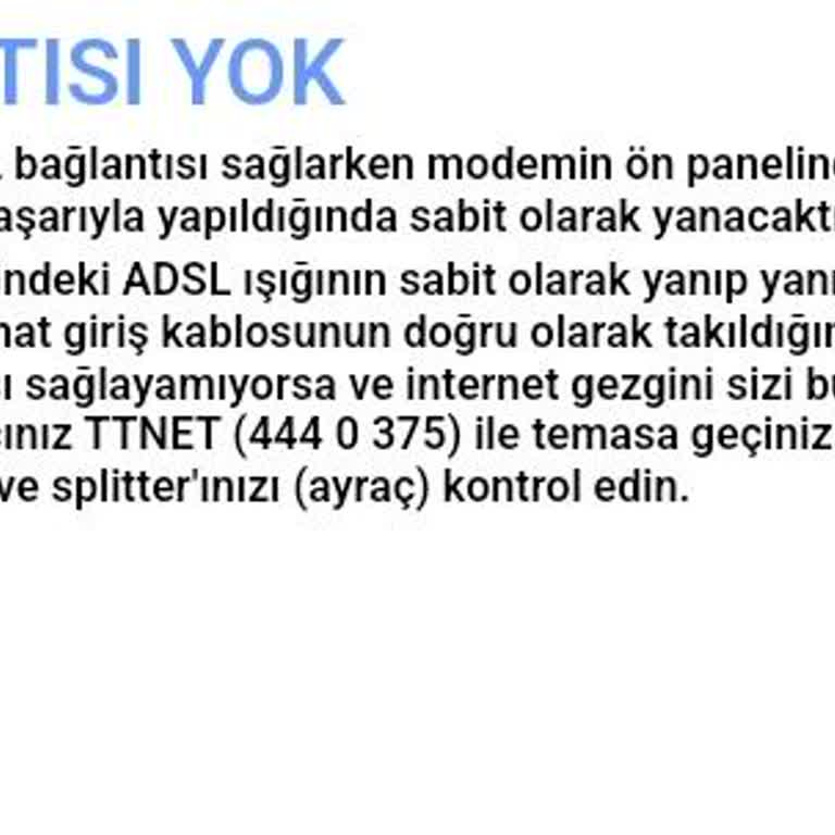 Türk Telekom İnternet Bağlantı Sorunu
