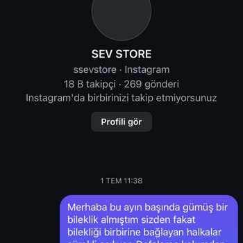 Sev Store (Instagram:ssevstore) Sev Store Dan Aldığım Bileklik