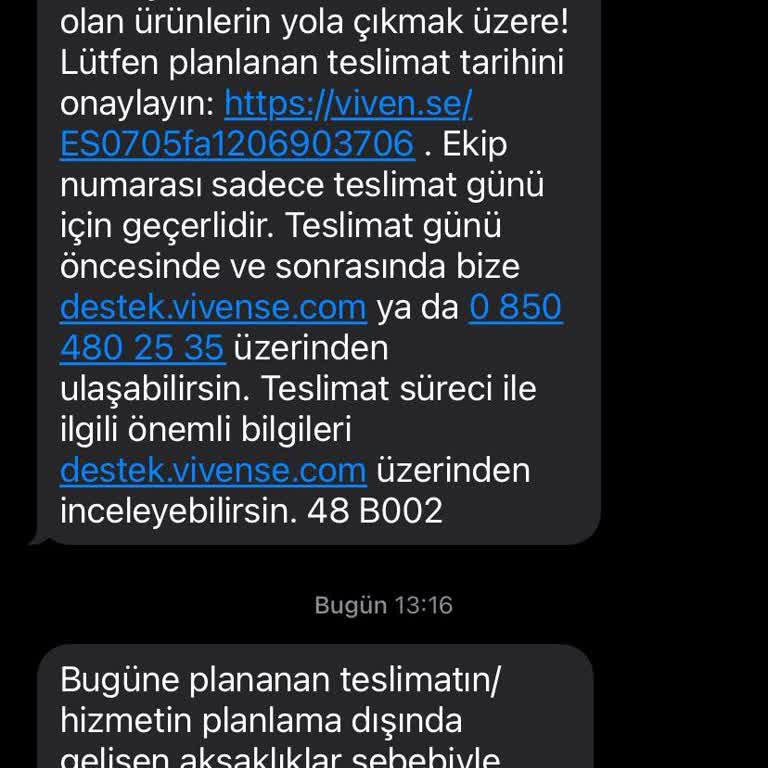 Vivense Yatak Odasının Teslimat Tarihi İçerisinde Teslim Edilmemesi