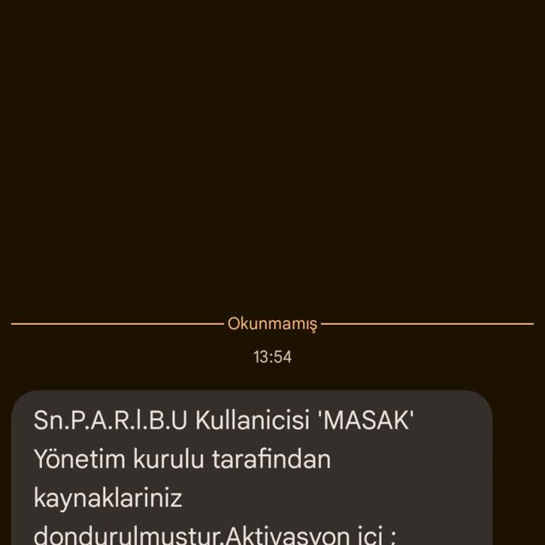 Paribu Kaynaklarınız MASAK Tarafından Donduruldu adı altında yanıltıcı bir mesaj aldım