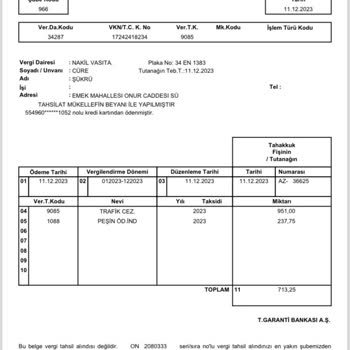 Gelir İdaresi Başkanlığı Trafik Cezası Borcu Ödenmesine Rağmen Silinmiyor