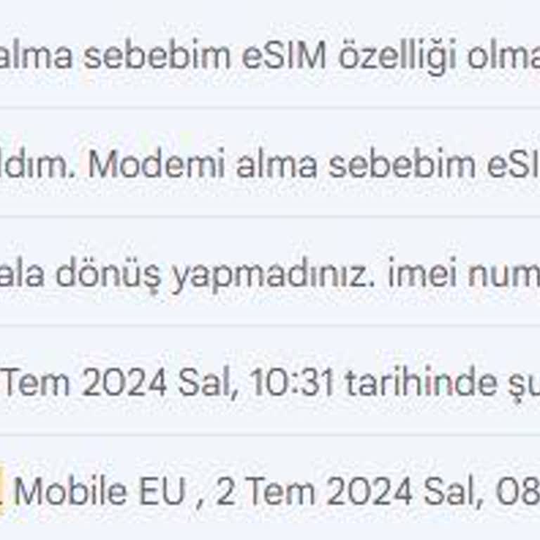 TCL Linkzone MW63 Modem E-sim Özelliği Hakkında Bilgi Eksikliği