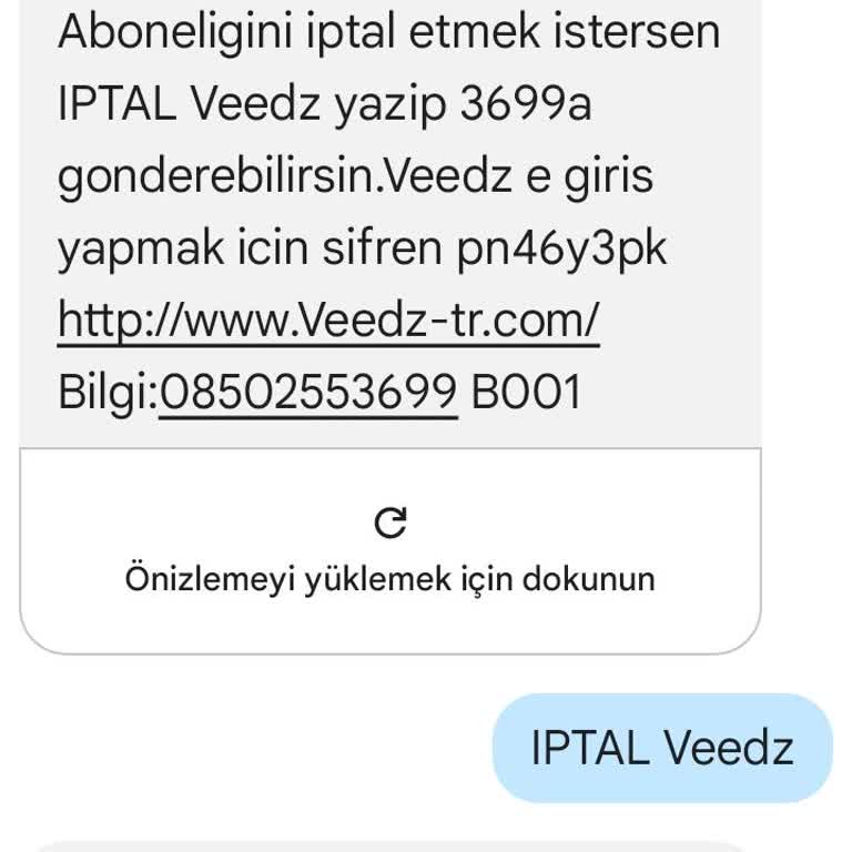 Veedz-tr.com Veedz İstek Dışı Abonelik