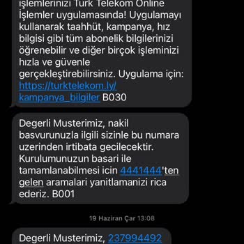 Türk Telekom Kozan/Adana Nakil İşlemini Gerçekleştirmiyor.