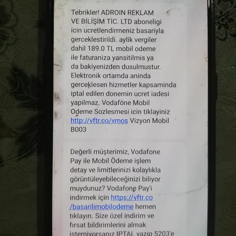 Vodafone Faturama Yansıtılan Haksız Ücret